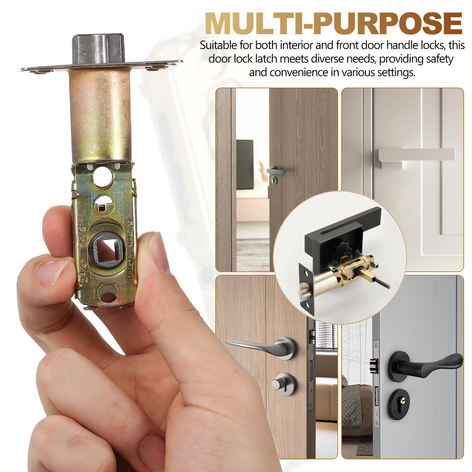 Zinc Furniture Hardware - Adjustable Door Latch Hardware Universal Lock