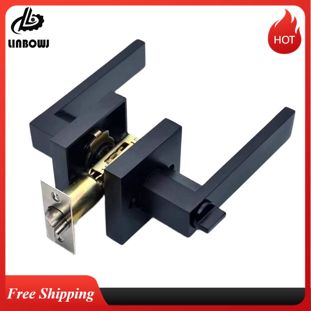 Zinc Furniture Hardware - Black Door Handle Door Handle Lock