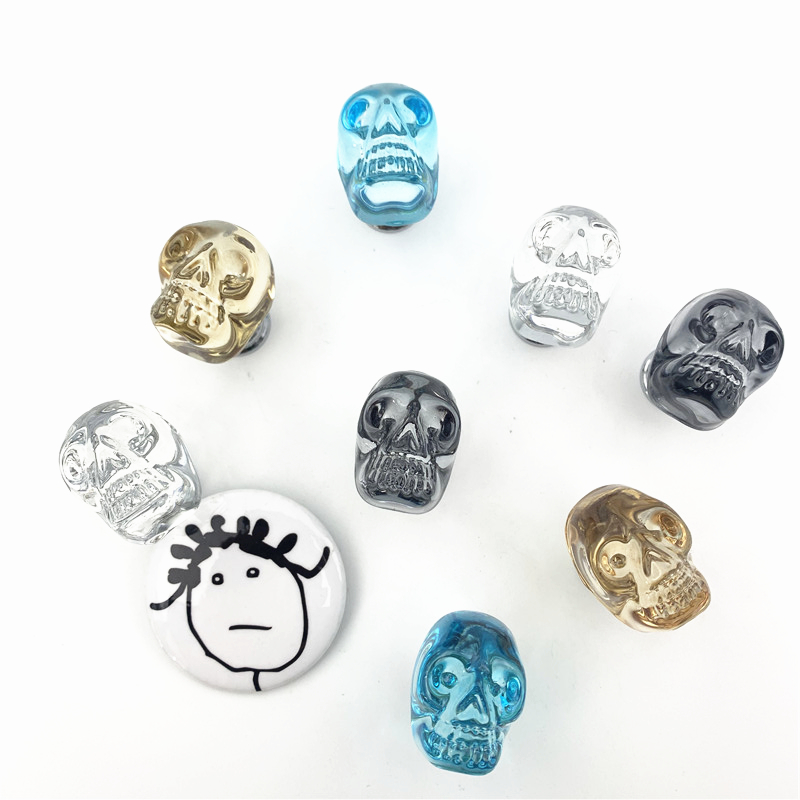 Unique Furniture Hardware - LCH Clear Crystal Skull Shaped Knob
