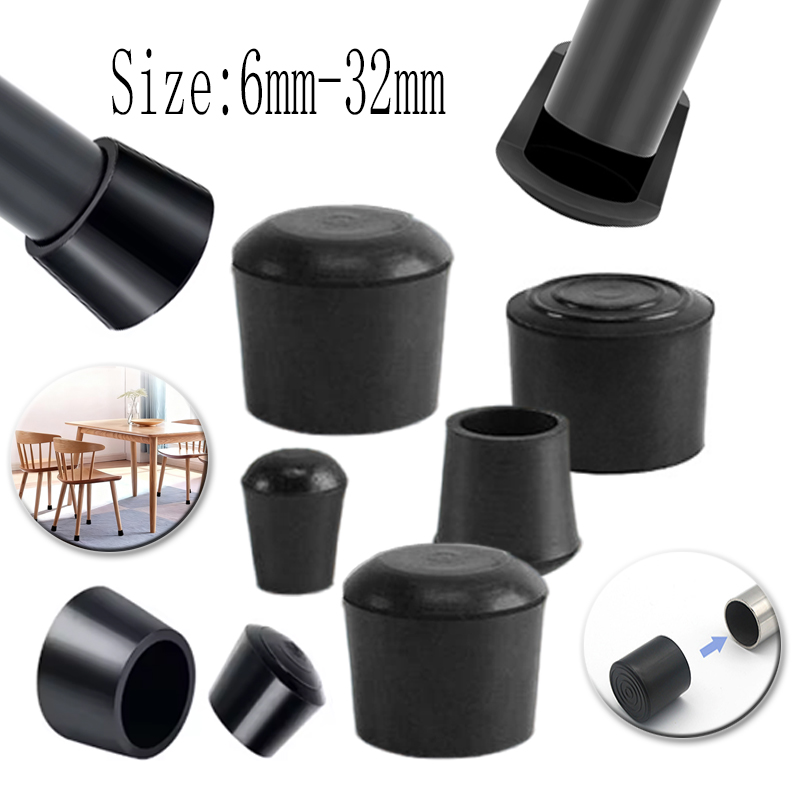 Furniture Hardware Legs - Round Rubber Chair Leg Pad 6/7.5/9/10/12-32mm