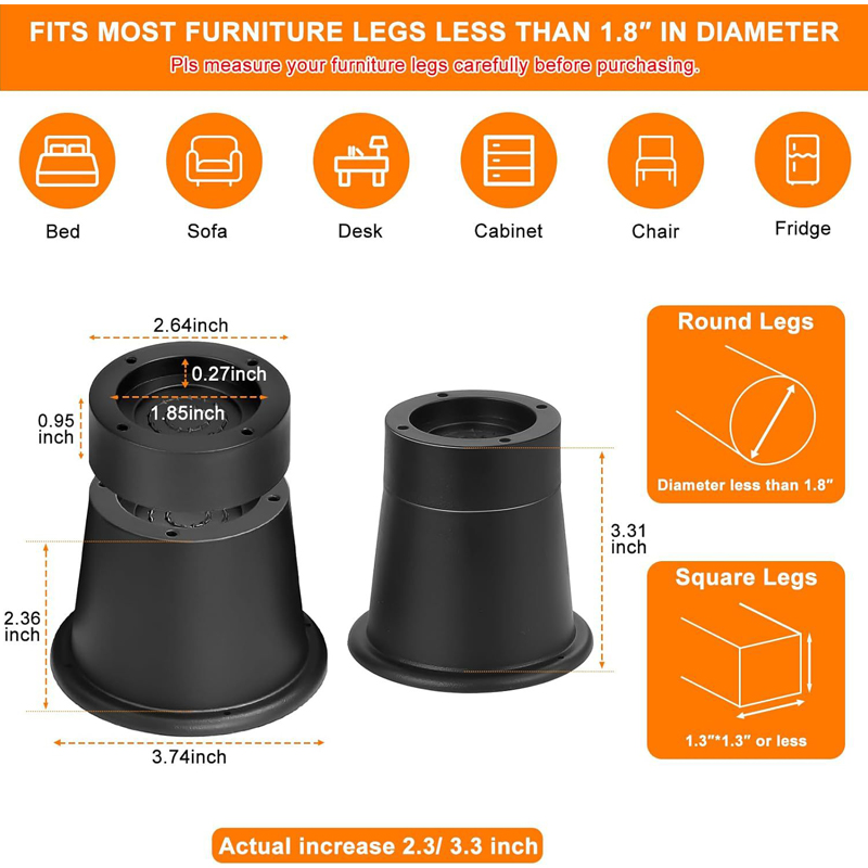 4Pcs Heavy Duty Furniture Rise - Furniture Hardware Legs review and price