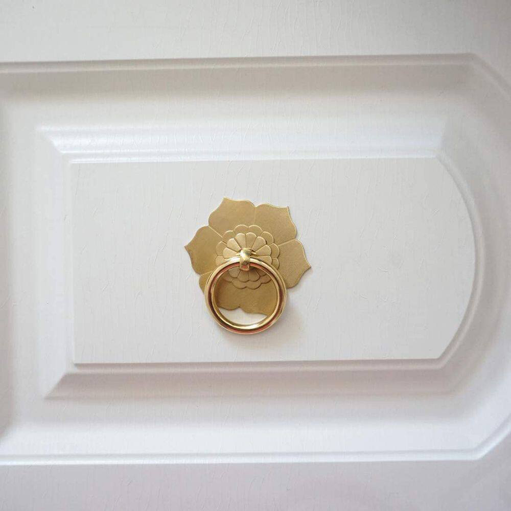 Floral Brass Cabinet Door Knob - Furniture Hardware Drop Pulls review and price