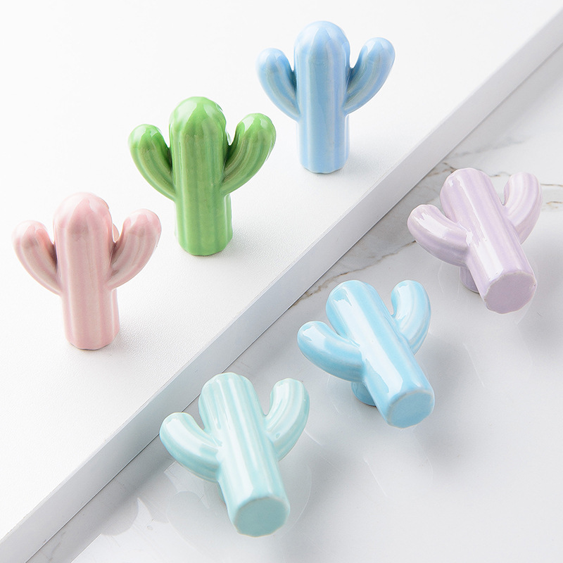 1/4pcs Colorful Ceramic Cactus - Unique Furniture Hardware review and price