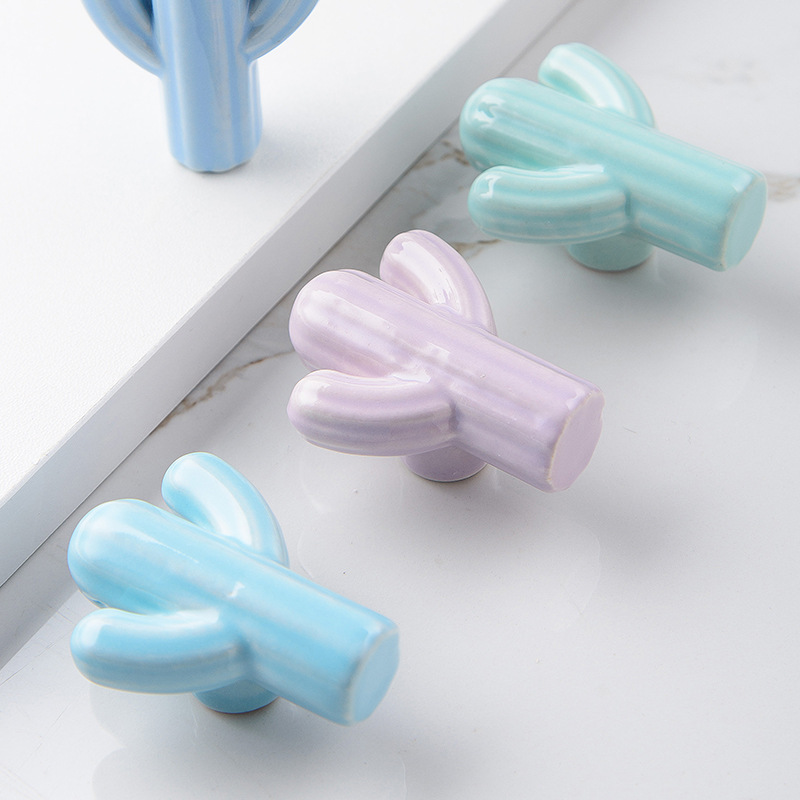 1/4pcs Colorful Ceramic Cactus - Unique Furniture Hardware review and price