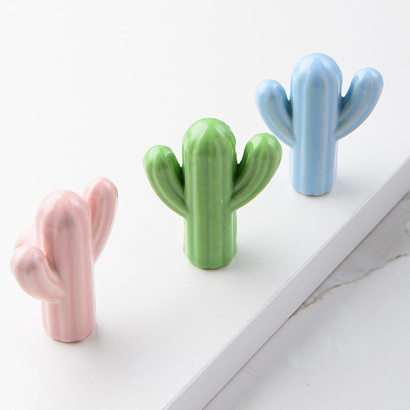 1/4pcs Colorful Ceramic Cactus - Unique Furniture Hardware review and price