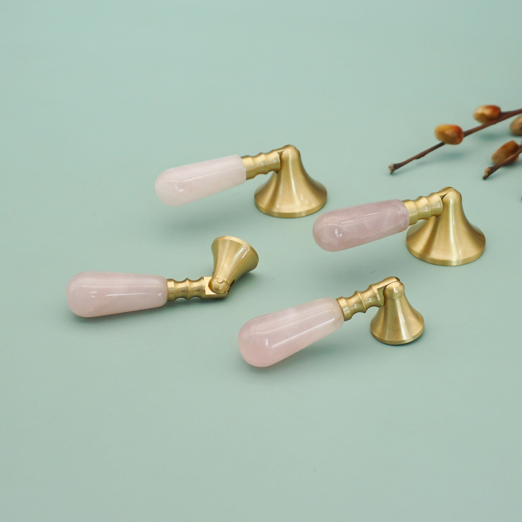 Pink Crystal + Brass Door Knob - Furniture Hardware Drop Pulls review and price