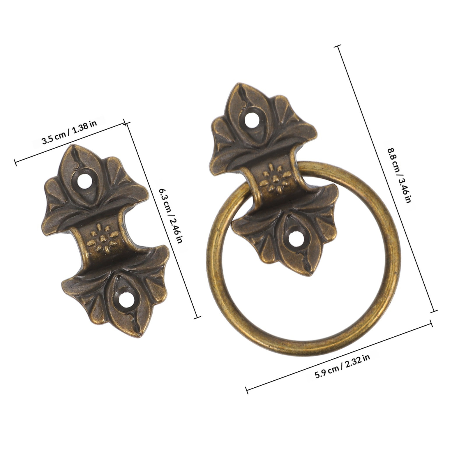 2Pcs Retro Drop Ring Cabinet P - Furniture Hardware Drop Pulls review and price
