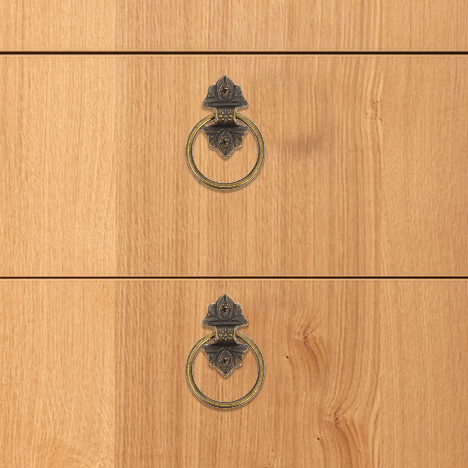 2Pcs Retro Drop Ring Cabinet P - Furniture Hardware Drop Pulls review and price